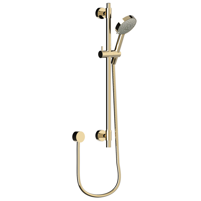 Framo Slide Shower Round Single Function incl Wall Elbow - English Gold