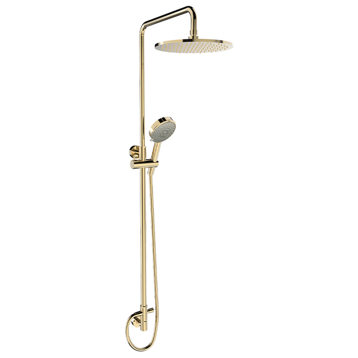 Framo Shower Tower Round w/Integrated Wall Elbow - English Gold