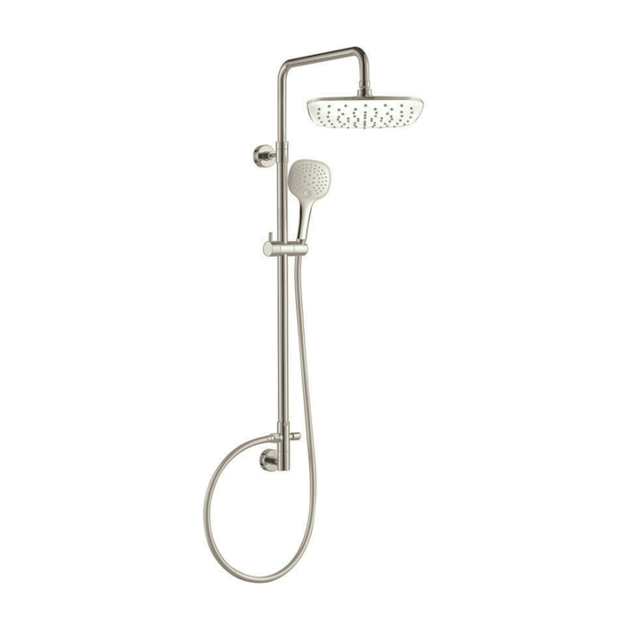 Framo Soft Square Shower Tower with Integrated Wall Elbow (Soft Square Hand Shower) - Brushed Nickel