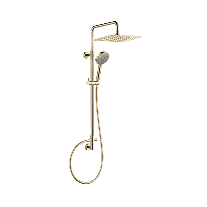 Framo Shower Tower Square w/Integrated Wall Elbow - English Gold